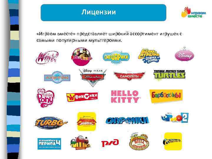 Лицензии «Играем вместе» представляет широкий ассортимент игрушек с самыми популярными мультгероями. 