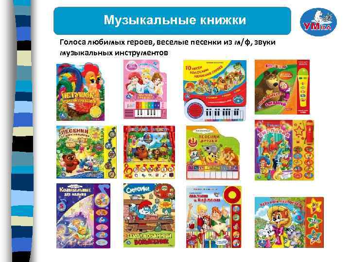 Музыкальные книжки Голоса любимых героев, веселые песенки из м/ф, звуки музыкальных инструментов 