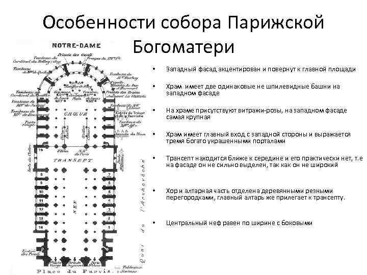 Собор парижской богоматери схема