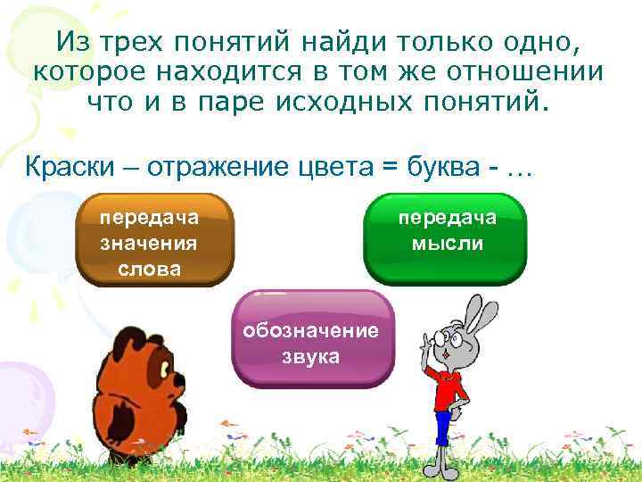 Из трех понятий найди только одно, которое находится в том же отношении что и