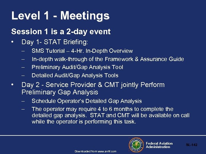 Level 1 - Meetings Session 1 is a 2 -day event • Day 1