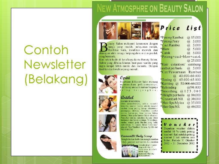 Contoh Newsletter (Belakang) 