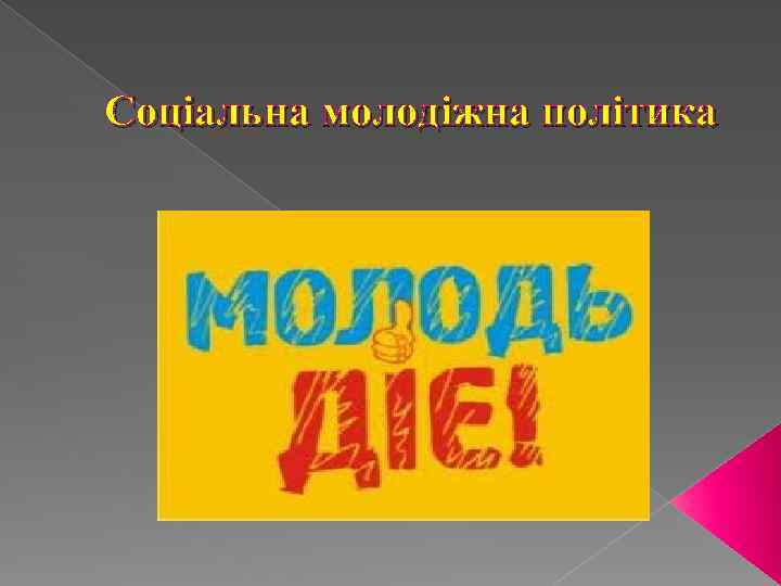 Соціальна молодіжна політика 