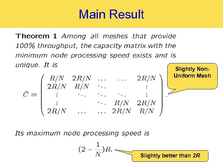Main Result Slightly Non. Uniform Mesh Slightly better than 2 R 