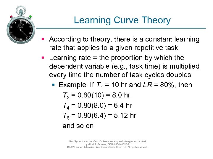 Learning Curve Theory § According to theory, there is a constant learning rate that