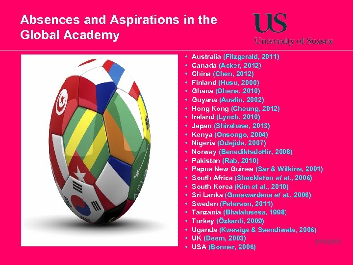 Absences and Aspirations in the Global Academy • • • • • • Australia