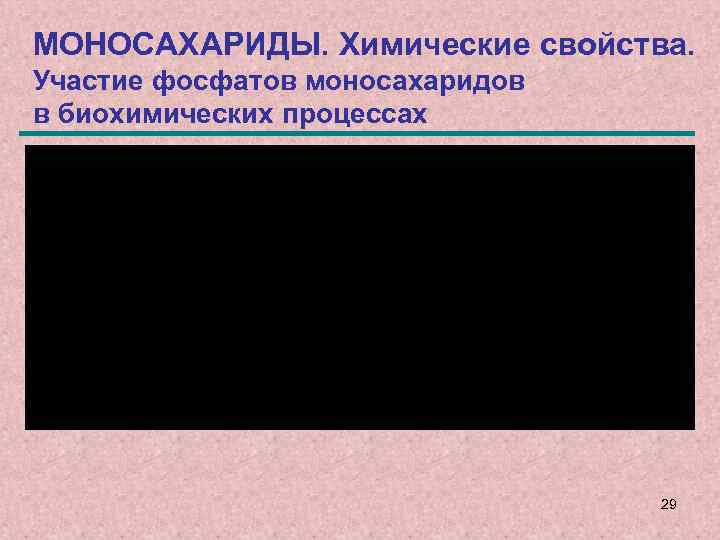 МОНОСАХАРИДЫ. Химические свойства. Участие фосфатов моносахаридов в биохимических процессах 29 