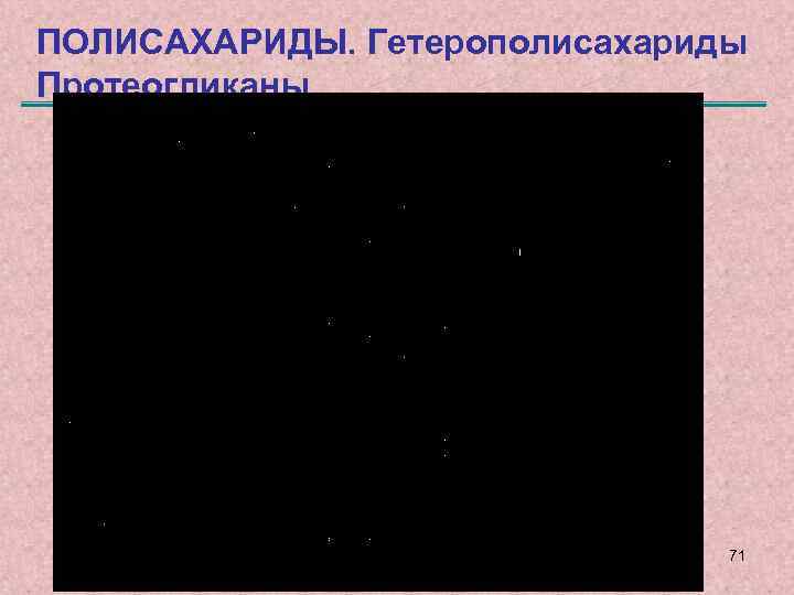 ПОЛИСАХАРИДЫ. Гетерополисахариды Протеогликаны 71 