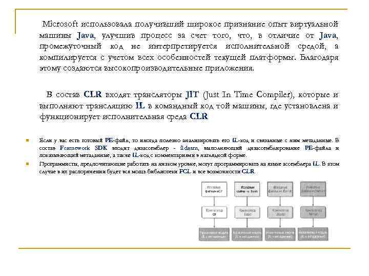Microsoft использовала получивший широкое признание опыт виртуальной машины Java, улучшив процесс за счет того,