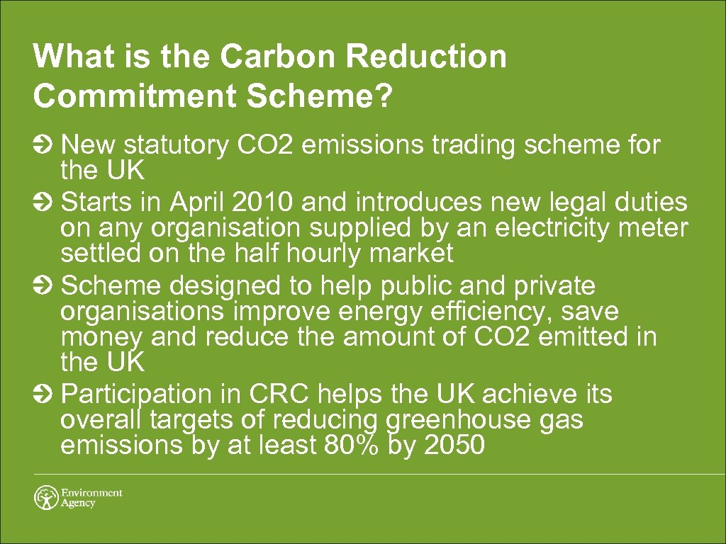 What is the Carbon Reduction Commitment Scheme? New statutory CO 2 emissions trading scheme