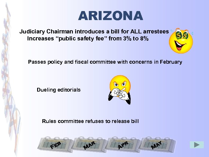 ARIZONA Judiciary Chairman introduces a bill for ALL arrestees Increases “public safety fee” from