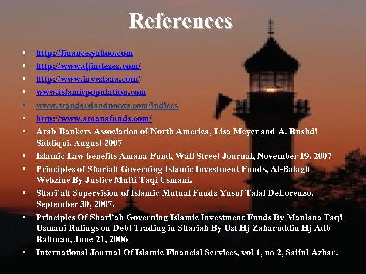 References • • • http: //finance. yahoo. com http: //www. djindexes. com/ http: //www.