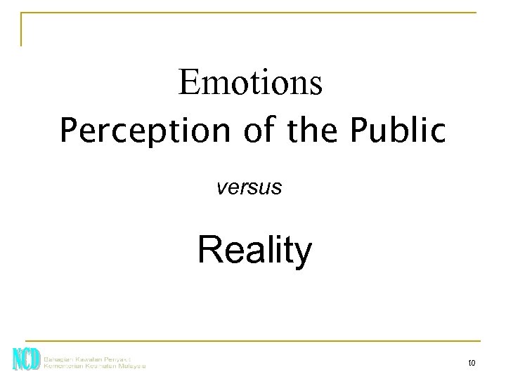 Emotions Perception of the Public versus Reality 10 