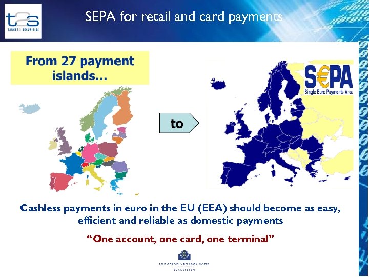SEPA for retail and card payments Cashless payments in euro in the EU (EEA)