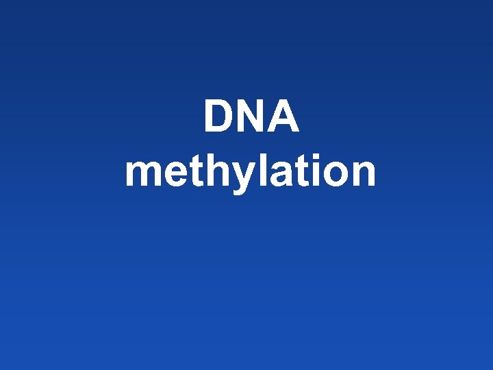 DNA methylation 
