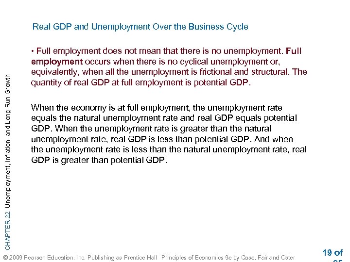 CHAPTER 22 Unemployment, Inflation, and Long-Run Growth Real GDP and Unemployment Over the Business