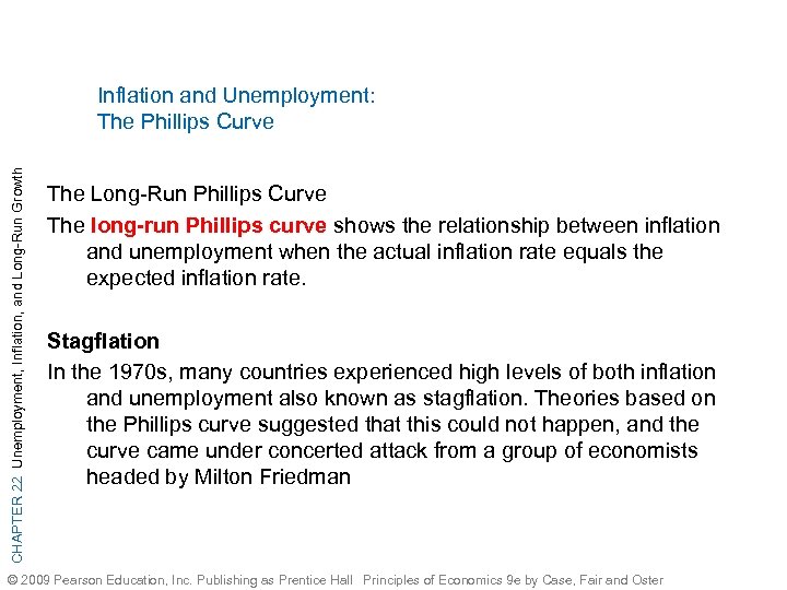 CHAPTER 22 Unemployment, Inflation, and Long-Run Growth Inflation and Unemployment: The Phillips Curve The