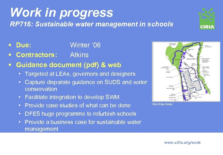 Work in progress RP 716: Sustainable water management in schools § Due: Winter ‘