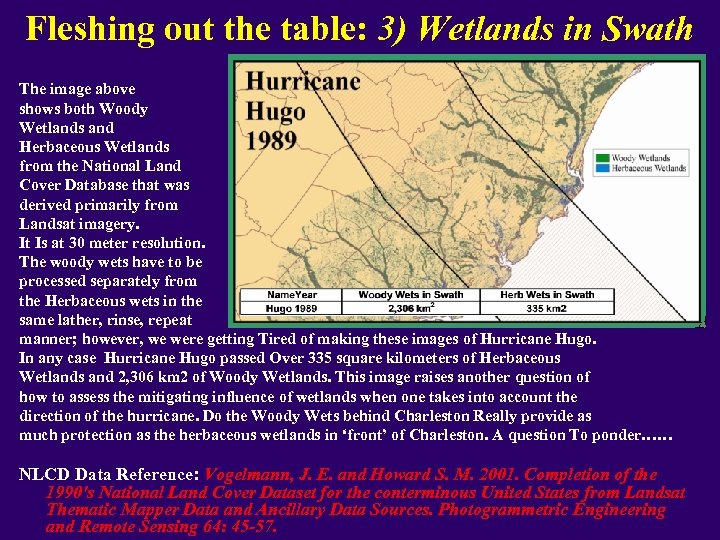 Fleshing out the table: 3) Wetlands in Swath The image above shows both Woody