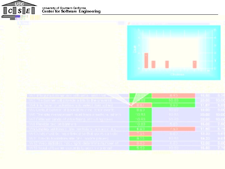 USC C S E University of Southern California Center for Software Engineering Red cells