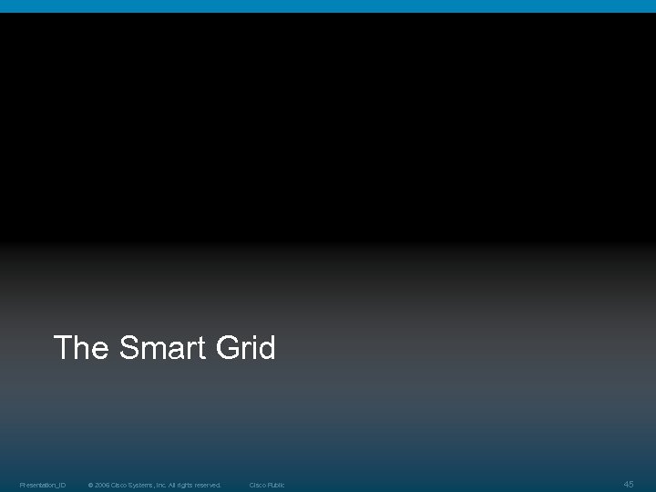The Smart Grid Presentation_ID © 2006 Cisco Systems, Inc. All rights reserved. Cisco Public