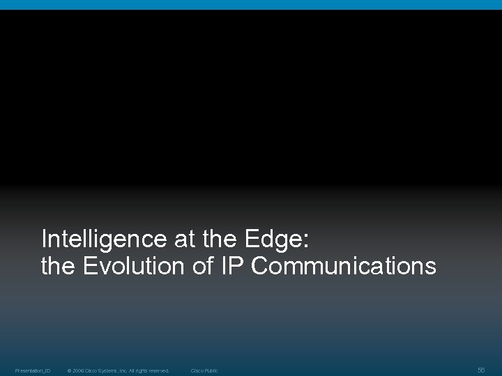Intelligence at the Edge: the Evolution of IP Communications Presentation_ID © 2006 Cisco Systems,