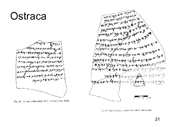 Ostraca http: //en. wikipedia. org/wiki/Gezer_calendar 21 