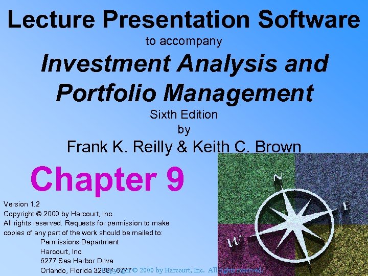 Lecture Presentation Software to accompany Investment Analysis and Portfolio Management Sixth Edition by Frank