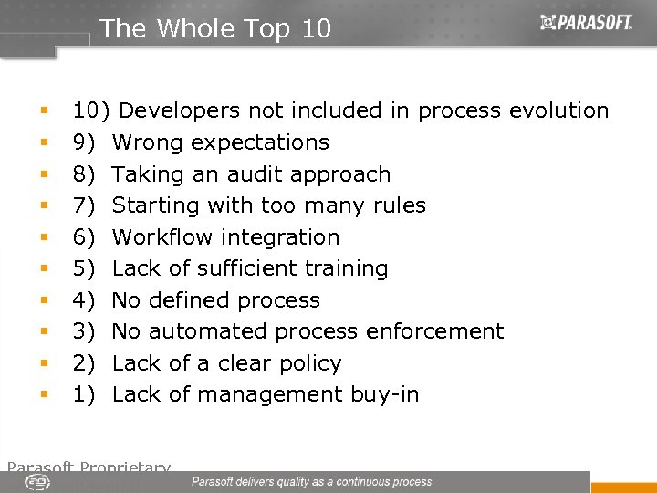 The Whole Top 10 § § § § § 10) Developers not included in