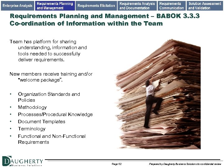 Requirements Planning and Management – BABOK 3. 3. 3 Co-ordination of Information within the