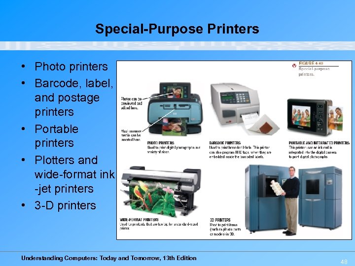 Special-Purpose Printers • Photo printers • Barcode, label, and postage printers • Portable printers