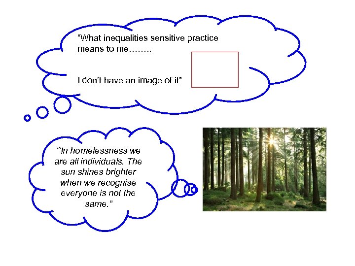 “What inequalities sensitive practice means to me……. . I don’t have an image of