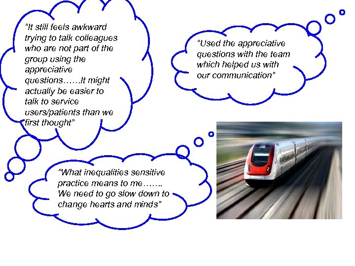 “It still feels awkward trying to talk colleagues who are not part of the