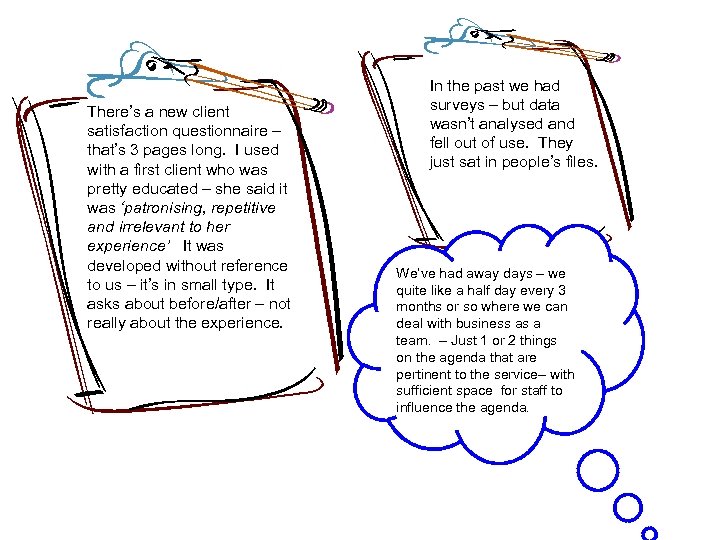 There’s a new client satisfaction questionnaire – that’s 3 pages long. I used with