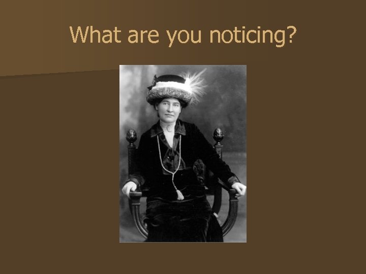 What are you noticing? 
