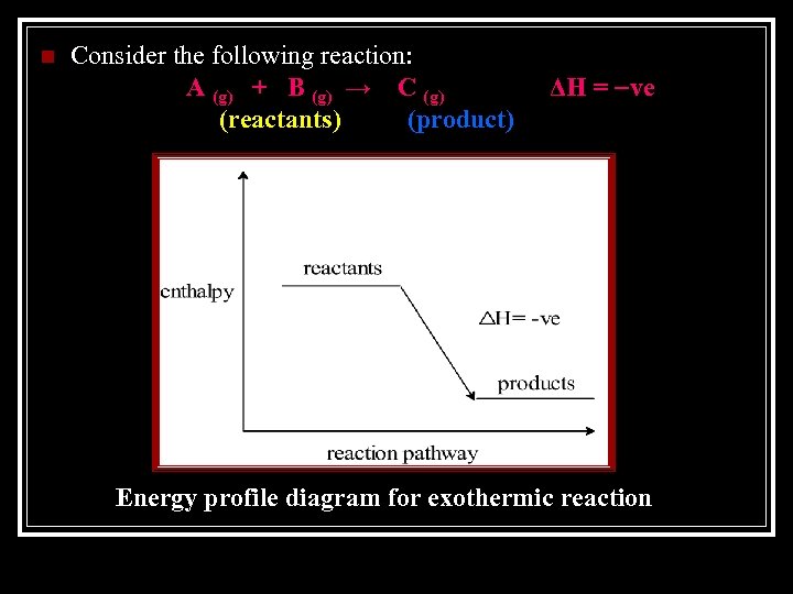 n Consider the following reaction: A (g) + B (g) → C (g) (reactants)