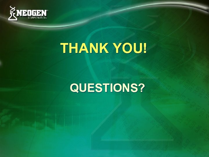 THANK YOU! QUESTIONS? 