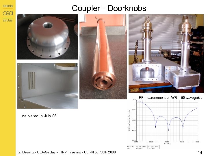 Coupler - Doorknobs RF measurement on WR 1150 waveguide delivered in July 08 G.