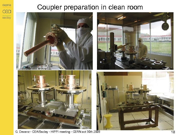 Coupler preparation in clean room G. Devanz - CEA/Saclay - HIPPI meeting - CERN