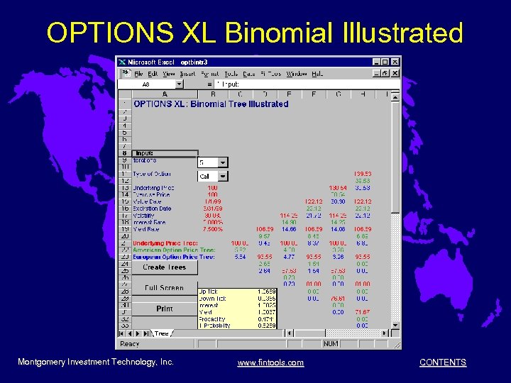 OPTIONS XL Binomial Illustrated Montgomery Investment Technology, Inc. www. fintools. com CONTENTS 