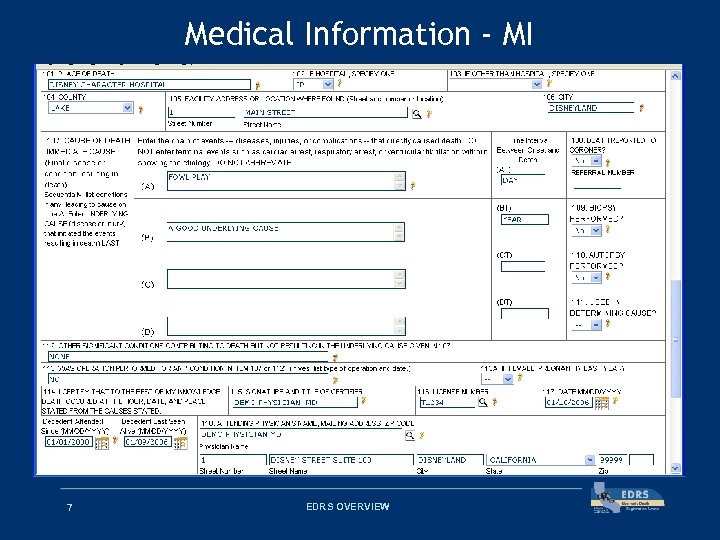 Medical Information - MI 7 EDRS OVERVIEW 