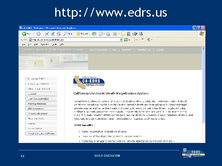 http: //www. edrs. us 82 EDRS OVERVIEW 