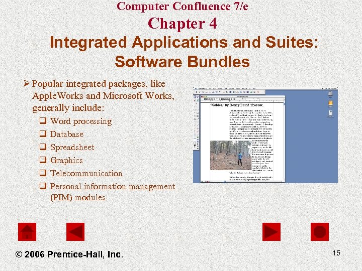 Computer Confluence 7/e Chapter 4 Integrated Applications and Suites: Software Bundles Ø Popular integrated