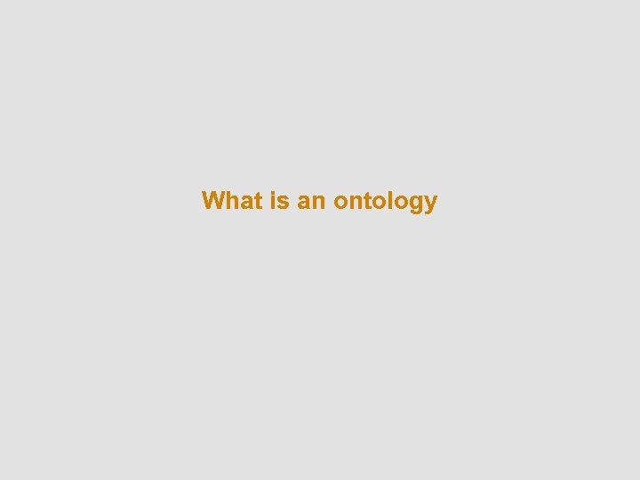 What is an ontology 