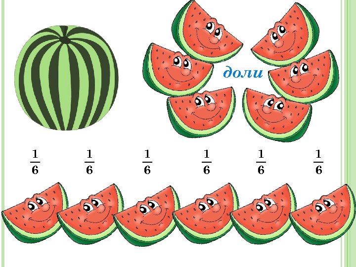 доли 1 6 1 6 1 6 