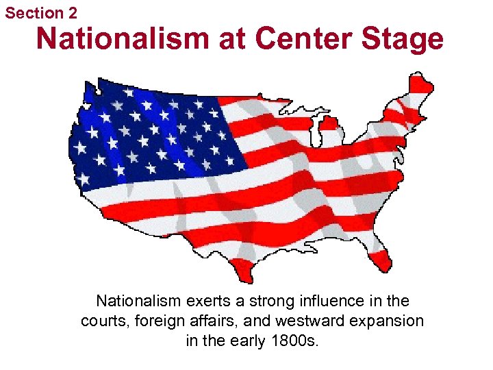 Section 2 Nationalism at Center Stage Nationalism exerts a strong influence in the courts,