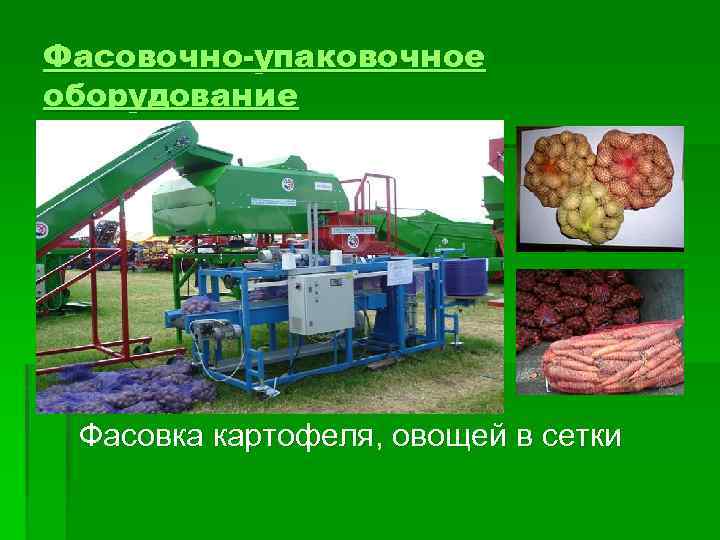 Фасовочно-упаковочное оборудование Фасовка картофеля, овощей в сетки 