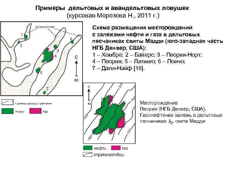 Примеры дельтовых и авандельтовых ловушек (курсовая Морозова Н. , 2011 г. ) Схема размещения