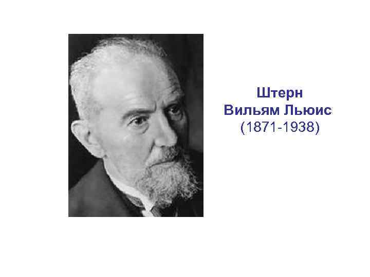 Штерн Вильям Льюис (1871 -1938) 