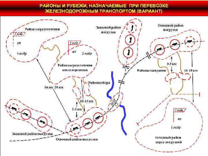 РАЙОНЫ И РУБЕЖИ, НАЗНАЧАЕМЫЕ ПРИ ПЕРЕВОЗКЕ ЖЕЛЕЗНОДОРОЖНЫМ ТРАНСПОРТОМ (ВАРИАНТ) 